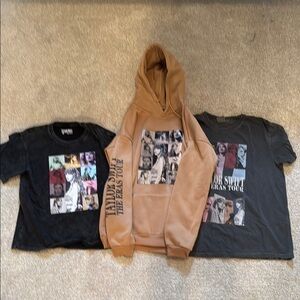 2 Taylor Swift Eras Tour Graphic T-Shirts, 1 Taylor Swift Eras Tour Hoodie